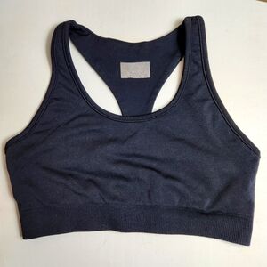 Athleta Womens |S| Black Whats On First Seamless Sports Racerback Bra